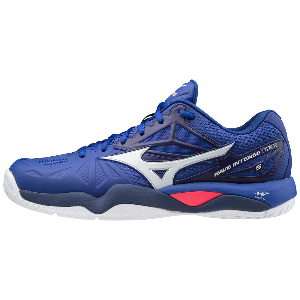 Mizuno Wave Intense Tour 5 Ac Férfi Teniszcipő Kék/Fehér/Rózsaszín MAO437165